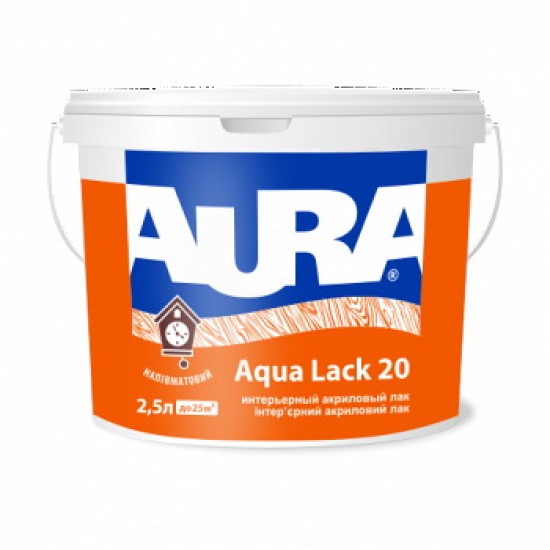 Акриловый лак Аура Aqua Lack 20 интерьерный полумат 2,5л