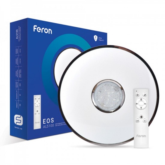 Cветильник светодиодный накладной круглый Feron AL5100 60W с д/у RGB 500x85 мм