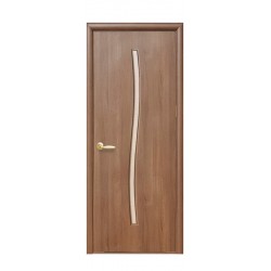 Дверь Гармония (Модерн) ПВХ DeLuxe со стеклом сатин Золотая ольха