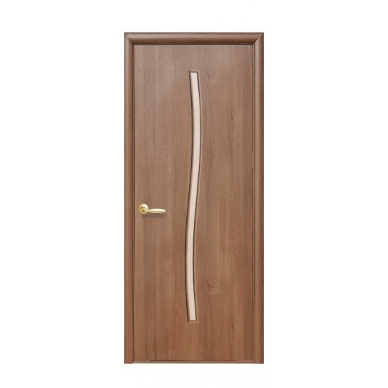 Дверь Гармония (Модерн) ПВХ DeLuxe со стеклом сатин Золотая ольха