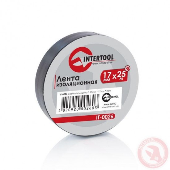 Изолента ПВХ черная 25 м Intertool (Интертул) IT-0026