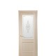 Дверь Вилла (Интера) ПВХ ДеЛюкс стекло сатин +рисунок Р1 цвет патина