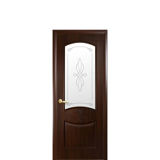Дверь Донна (Интера) ПВХ ДеЛюкс стекло сатин и рисунок Р1-Р2 цвет в ассортименте
