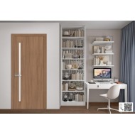 Дверь Злата (Квадра) ПВХ DeLuxe с зеркалом и рисунком Р1 Венге new