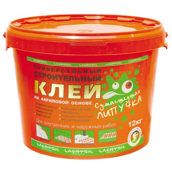 Акриловый клей Сумасшедшая липучка монтажный универсальный Lakrysil 12кг Акриловый клей Сумасшедшая липучка монтажный универсальный Lakrysil 12кг