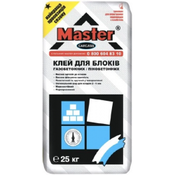 Клей для пеноблоков, газобетона, ракушняка Мастер Каркас 25кг